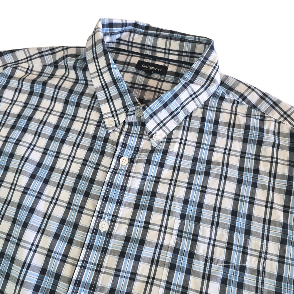 Croft‎ And Barrow Men's Button Down Shirt Plaid 2XL